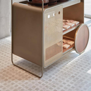 喜茶同款瓷砖木纹格子咖啡厅地板砖商铺奶茶店餐厅卫生间浴室地砖