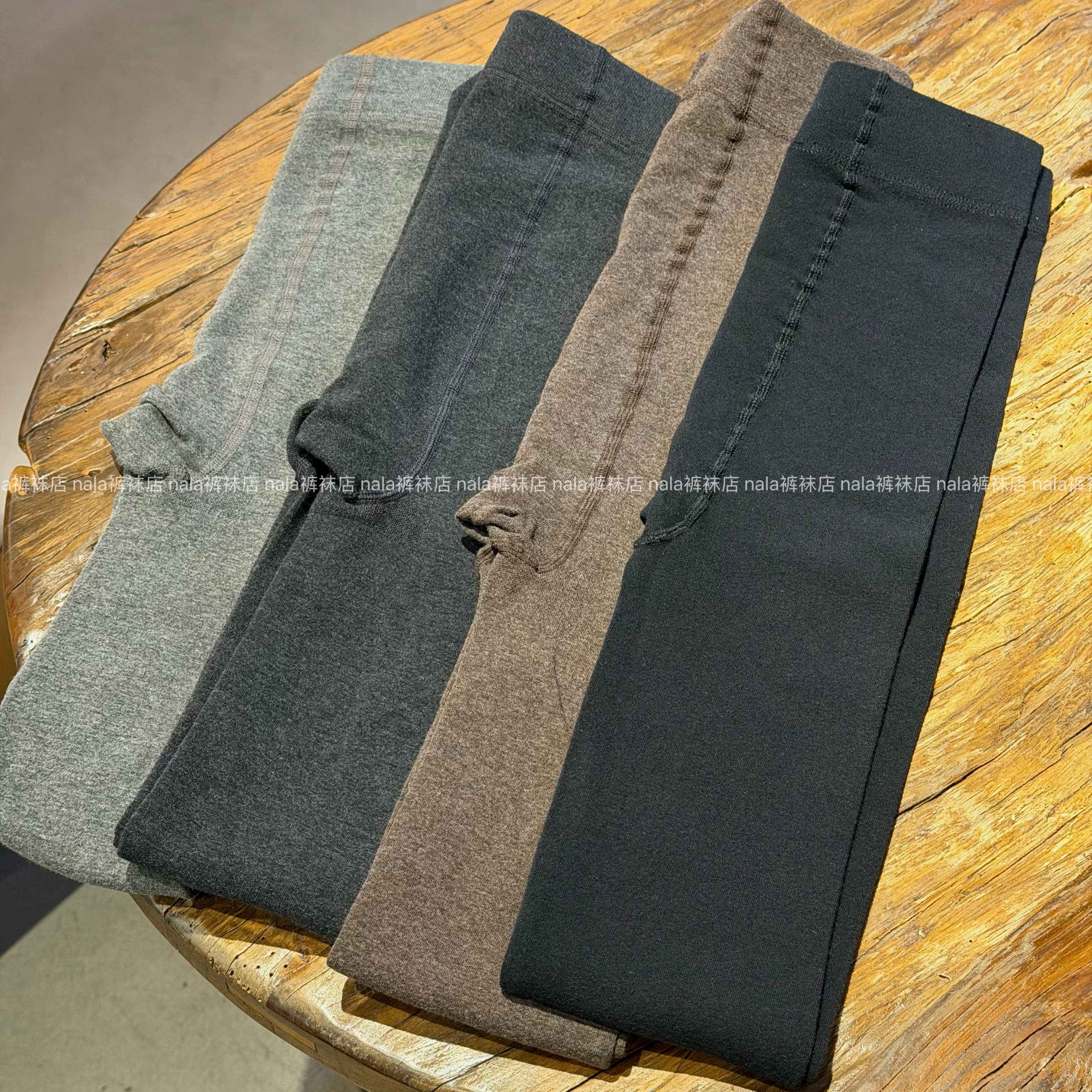 nala定制 棉质弹力平纹保暖磨毛连裤袜打底袜微压显瘦 两双包邮