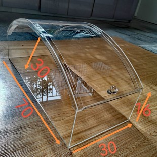 超市堆头面粉冰糖面包箱亚克力材质塑料透明弧形凉果盒子