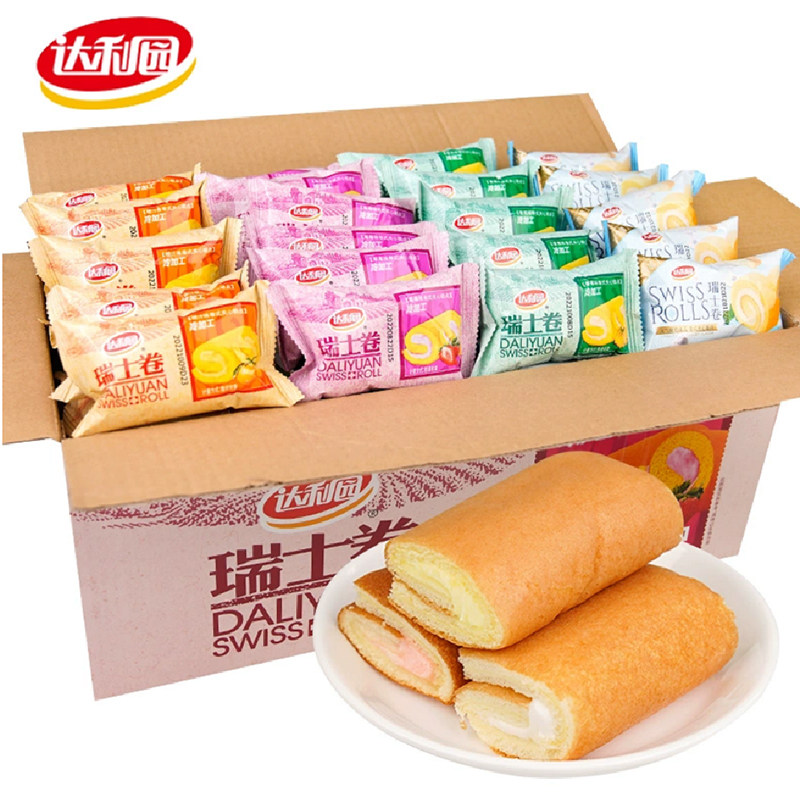 整箱新日期达利园瑞士卷西式糕点休闲小吃夹心面包早餐办公室点心
