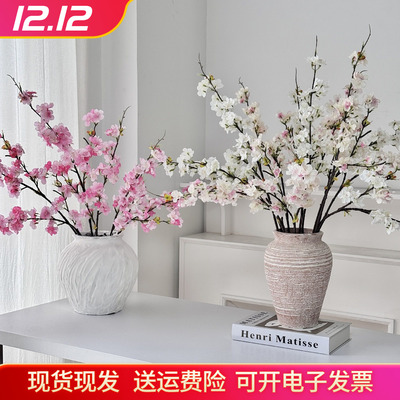 仿真樱花枝桃花枝粉色仿真花客厅