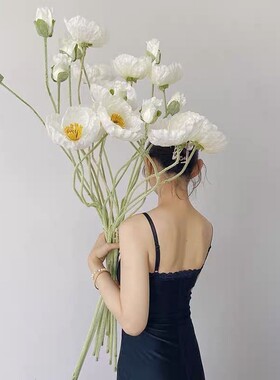 虞美人仿真花落地客厅插花高枝