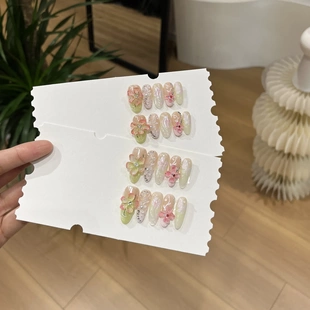 【夏雨荷】春夏多巴胺清新立体手工浮雕花朵穿戴甲高货精品