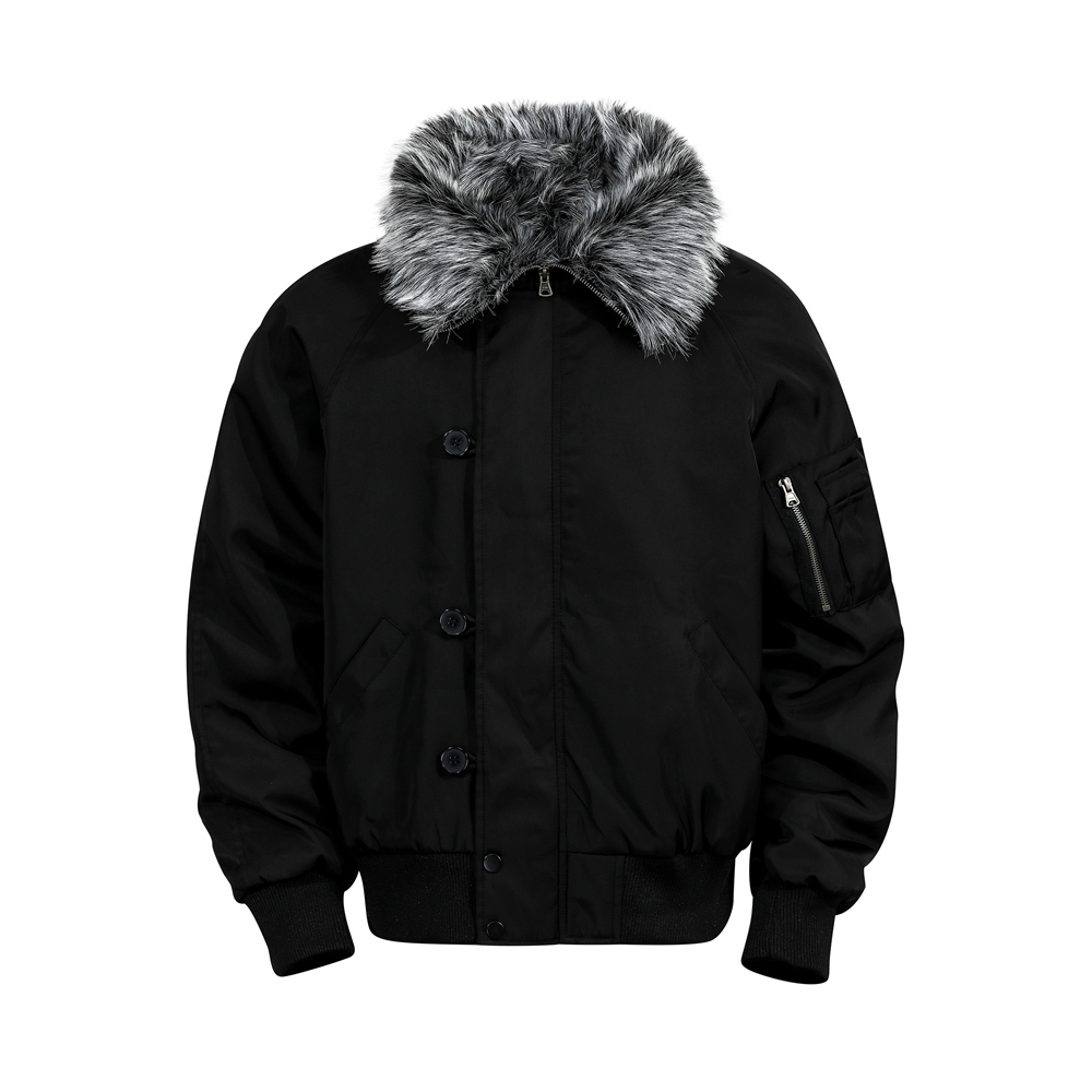 Street美式ma1大毛领派克棉服男