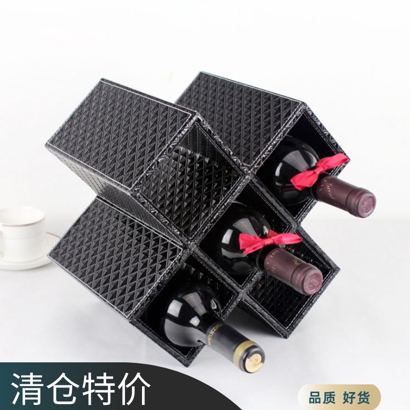 菱形红酒格子酒架欧式创意葡萄酒架红酒架摆件酒柜架装饰品置物架