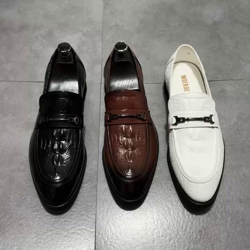 潮牌商务休闲皮鞋男士新款内增高套脚尖头懒人英伦风豆豆鞋婚鞋子