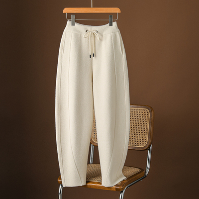 羊绒弯刀裤女高腰加厚哈伦镰刀裤