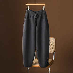 哈伦裤 重磅加厚双面绒香蕉裤 子女镰刀裤 呢子裤 女秋冬宽松显瘦冬季