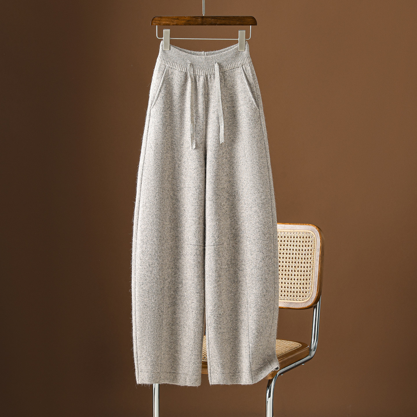 高端加厚羊毛弯刀裤女秋冬宽松显瘦垂感百搭阔腿裤休闲镰刀裤长裤,女装/女士精品,休闲裤,淘宝优惠券,粉丝福利购,淘宝优惠卷