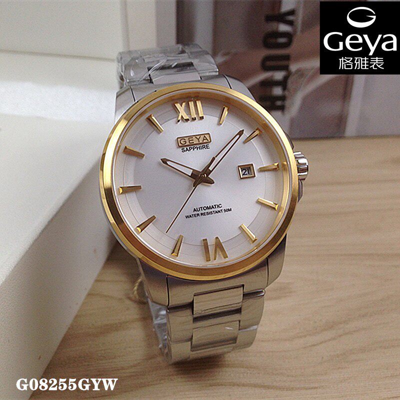 geya格雅男士手表全自动机械防水日历夜光柜台同款8255