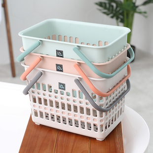 洗漱篮小篮子浴筐便m携洗澡手提篮塑料购物篮镂空买菜篮子野餐收