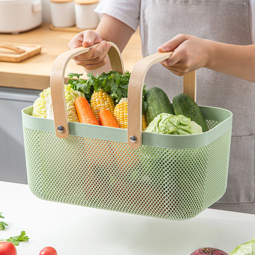 大容量透气镂空厚实牢固木手柄