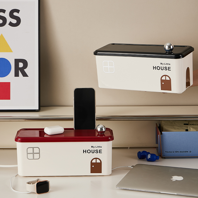 新款插排插座收纳盒数据线