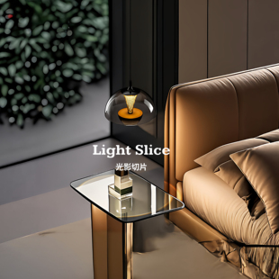 LightSlice床头吊灯升降手扫花苞意式 极简轻奢主卧室房间吊线灯