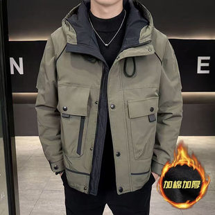 棉衣男士 防寒棉服男装 潮牌高端连帽工装 2025新款 保暖外套 加厚冬季