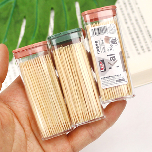 双头家用竹制牙签独立小包装 便携牙签盒一次性盒装 随身迷你牙签筒