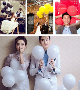 影楼婚纱摄影道具气球 婚礼 婚庆新房布置气球 白 黑 红 黄四色