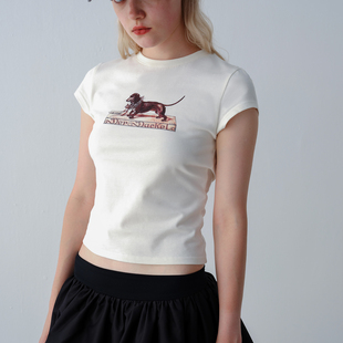 TMS studio 2025ss 腊肠冠军犬印花T恤