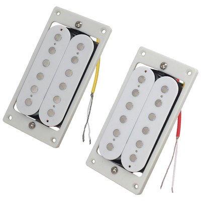 电吉他双线圈拾音器Humbucker 电吉他双块双联拾音器 铁底板 白