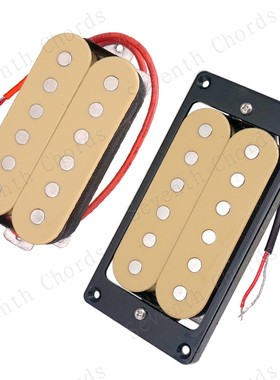 双块双联电吉他双线圈拾音器Humbucker Pickup 黄色 铝底板