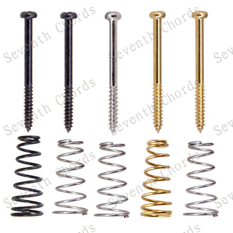 吉他贝司拾音器固定调节高度螺丝 宝塔弹簧贝斯拾音器螺丝钉m3*38