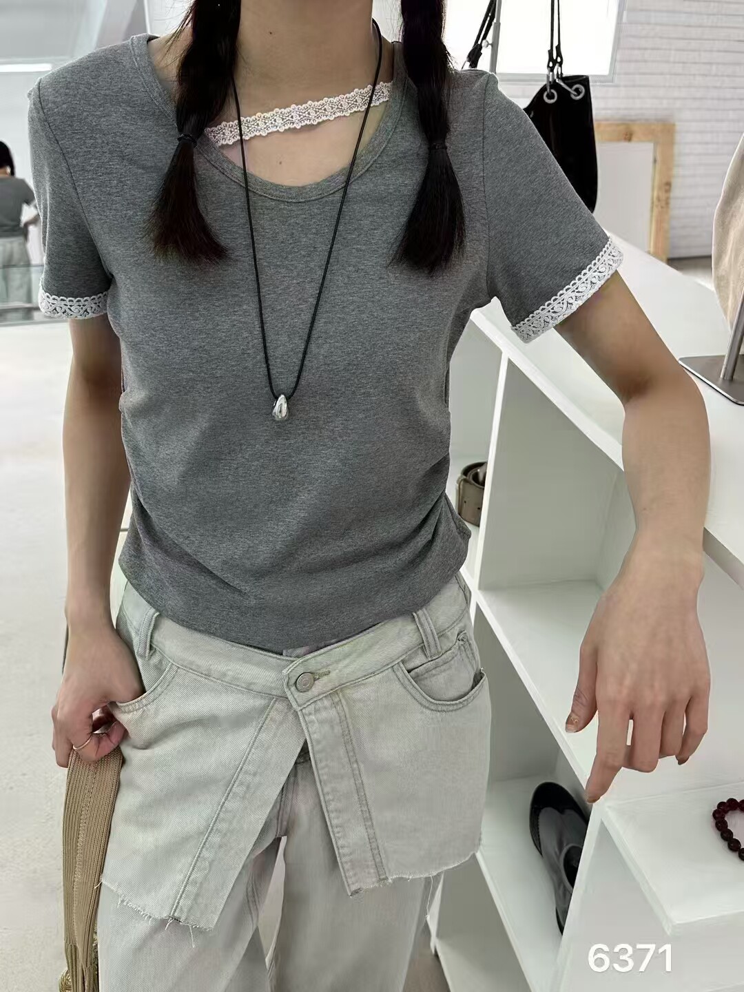2025韩系夏季圆领短袖t恤女装圆弧泫雅风半袖宽松韩版纯色上衣夏
