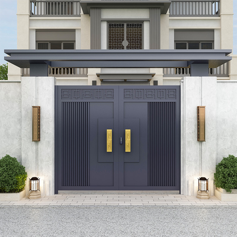 铝合金庭院门楼户外农村自建房不锈钢铝艺院子大门头别墅门花园门
