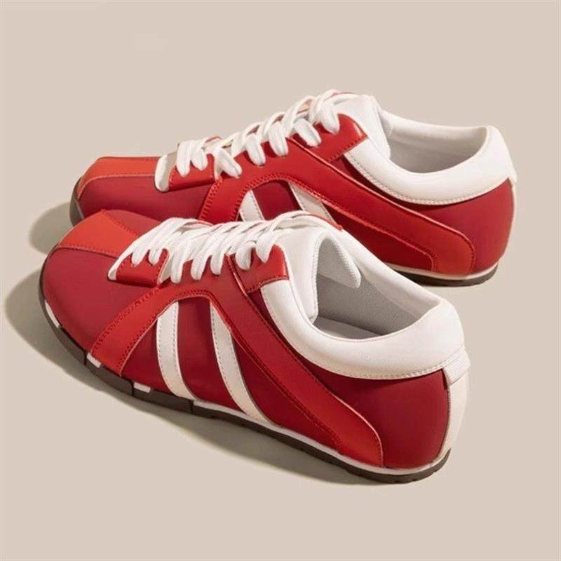 云芙丨红色德训鞋女2026年春夏季新款运动休闲复古拼色厚底斑马鞋,女鞋,浅口单鞋,淘宝优惠券,粉丝福利购,淘宝优惠卷