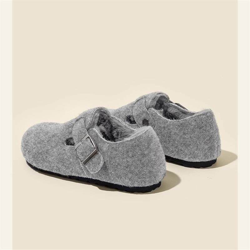 格雷灰内增高全包毛呢勃肯鞋女2026年新款加绒保暖一脚蹬毛毛棉鞋,女鞋,勃肯鞋/软木鞋,淘宝优惠券,粉丝福利购,淘宝优惠卷