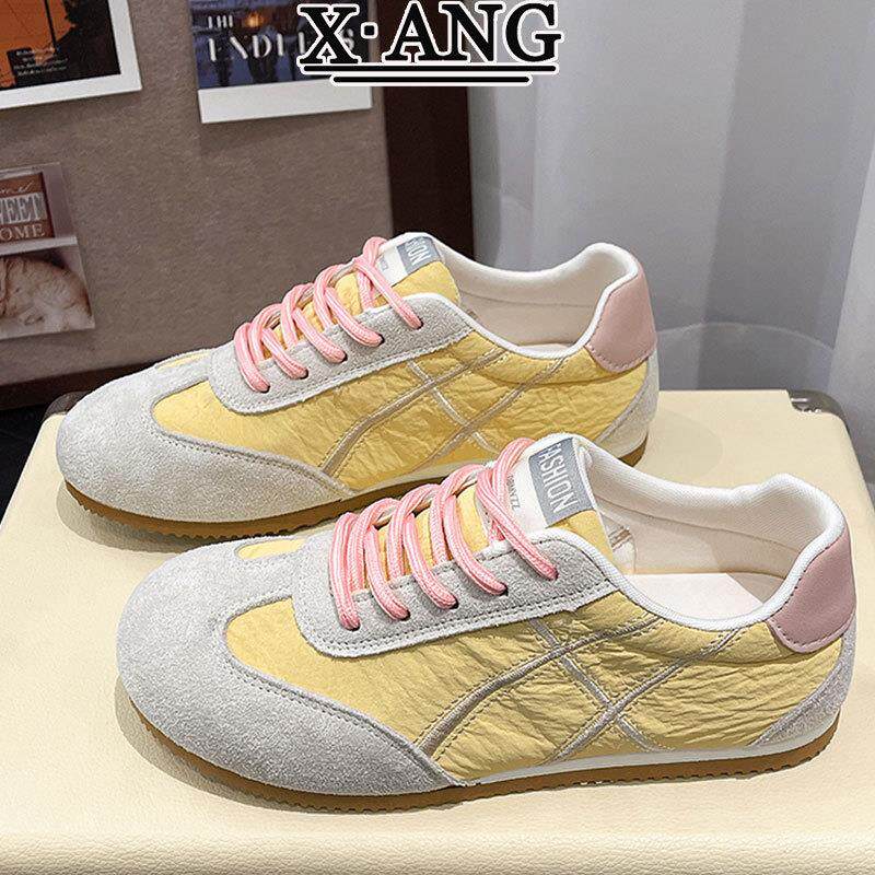 真拼色德训鞋子女百搭阿甘鞋2026春夏新款软底不累脚休闲运动女鞋