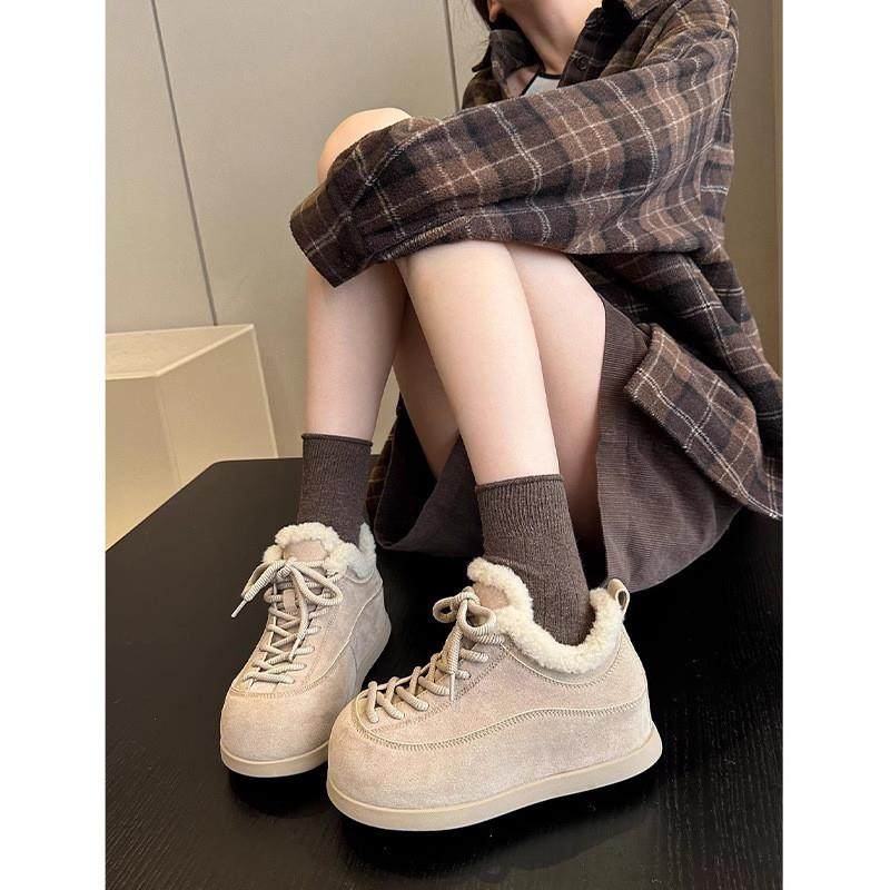 丑萌复古内增高勃肯鞋女2026年新款加绒保暖舒适百搭系带毛毛棉鞋,女鞋,勃肯鞋/软木鞋,淘宝优惠券,粉丝福利购,淘宝优惠卷