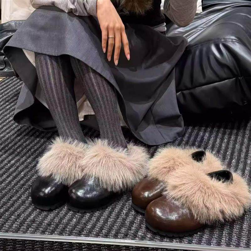 斯拉夫式复古内增高两穿勃肯鞋女2026年新款加绒保暖一脚蹬毛毛鞋,女鞋,浅口单鞋,淘宝优惠券,粉丝福利购,淘宝优惠卷