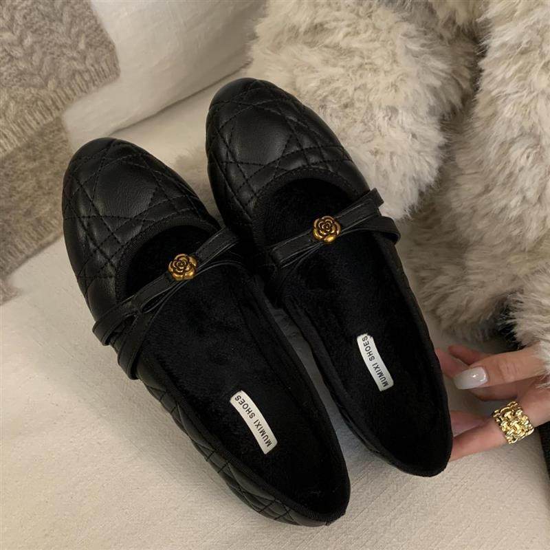 法式小香风内增高菱格玛丽珍单鞋女2026年新款加绒保暖一脚蹬单鞋,女鞋,玛丽珍鞋,淘宝优惠券,粉丝福利购,淘宝优惠卷