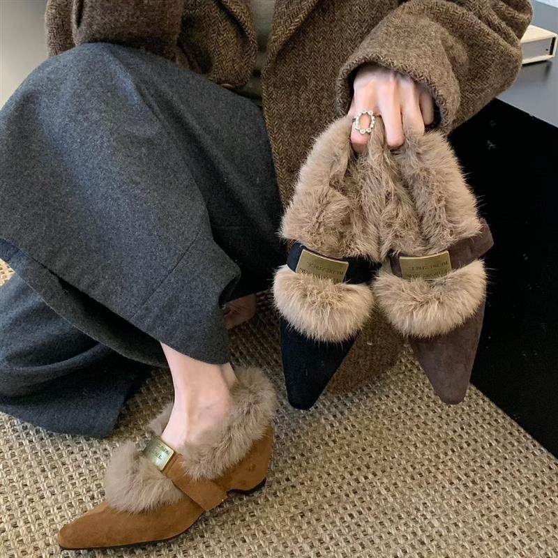 内增高加绒玛丽珍单鞋女鞋子2026秋冬季保暖毛毛鞋棉鞋尖头乐福鞋,女鞋,玛丽珍鞋,淘宝优惠券,粉丝福利购,淘宝优惠卷