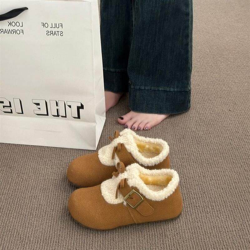 2026秋冬季加绒勃肯鞋女新款毛毛鞋雪地靴保暖棉鞋单鞋气质休闲鞋,女鞋,勃肯鞋/软木鞋,淘宝优惠券,粉丝福利购,淘宝优惠卷