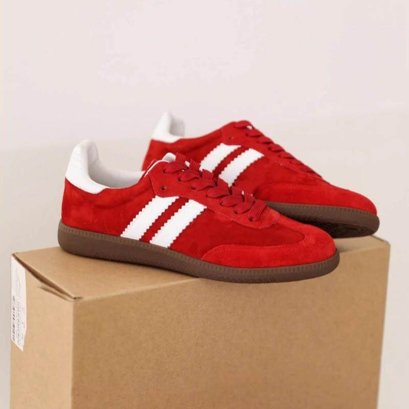 红色情侣款复古德训鞋女2026年新款舒适轻便显脚小休闲运动阿甘鞋,女鞋,时尚休闲鞋,淘宝优惠券,粉丝福利购,淘宝优惠卷