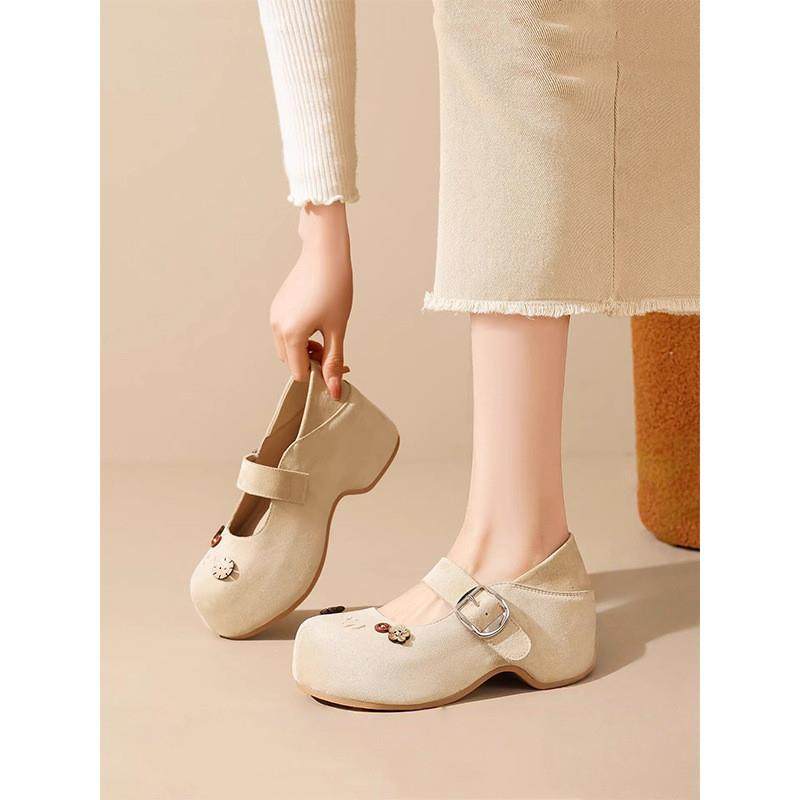 厚底内增高浅口一字带玛丽珍女鞋2026年新款小个子增高休闲勃肯鞋,女鞋,玛丽珍鞋,淘宝优惠券,粉丝福利购,淘宝优惠卷