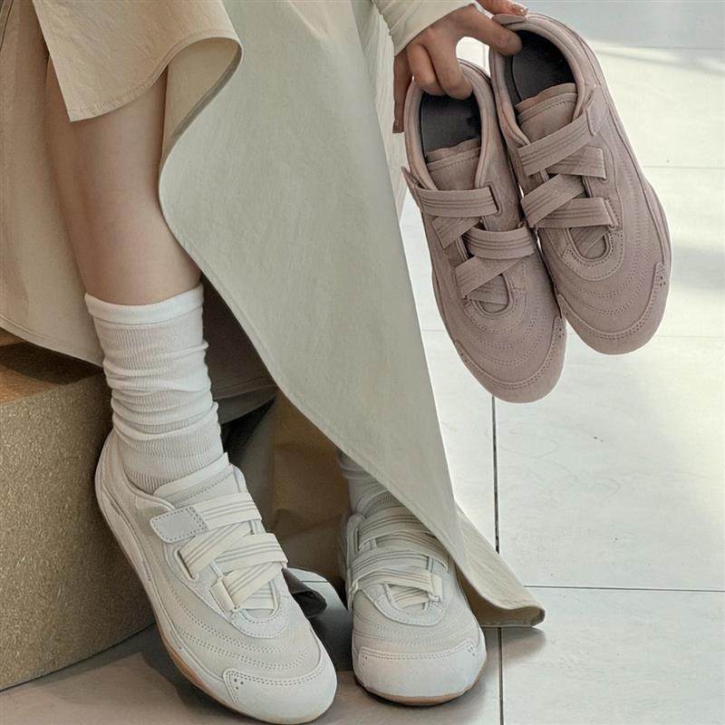 真皮平底芭蕾德训鞋女2026春秋新款徒步小白鞋休闲运动鞋透气板鞋,女鞋,德训鞋,淘宝优惠券,粉丝福利购,淘宝优惠卷