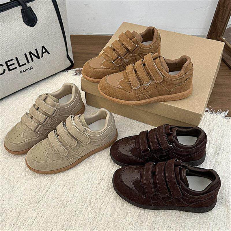 美式复古魔术贴厚底德训鞋女2026年早春新款时尚百搭休闲运动板鞋