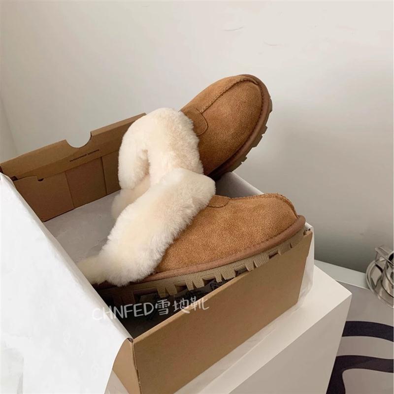 2025新款千颂伊同款皮毛一体拖鞋女外穿包头毛毛拖保暖居家羊毛拖