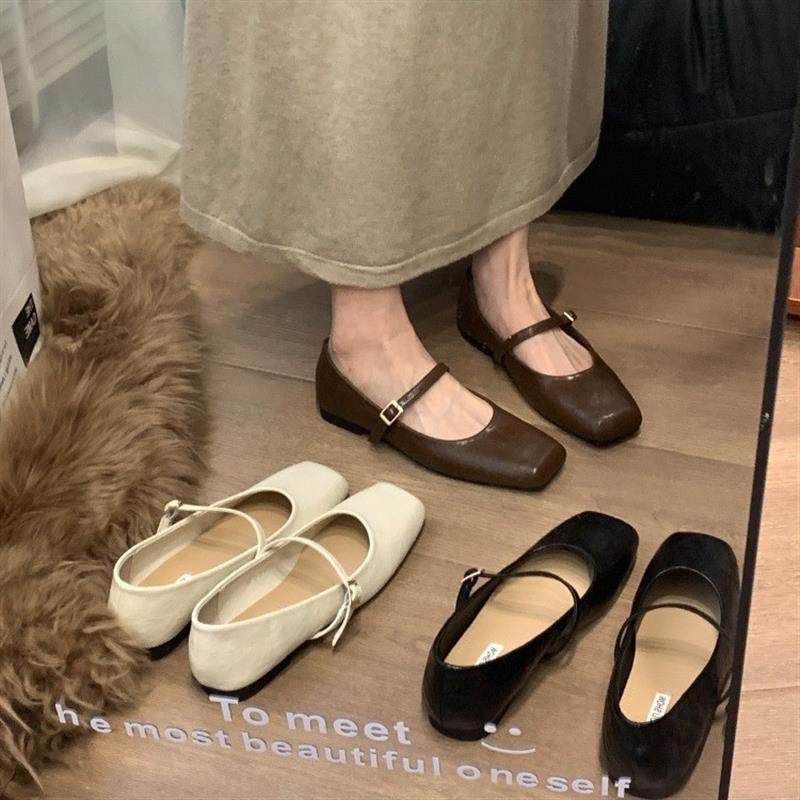 法式方头浅口单鞋女2026新款配裙子晚风温柔鞋软平底玛丽珍小皮鞋,女鞋,玛丽珍鞋,淘宝优惠券,粉丝福利购,淘宝优惠卷