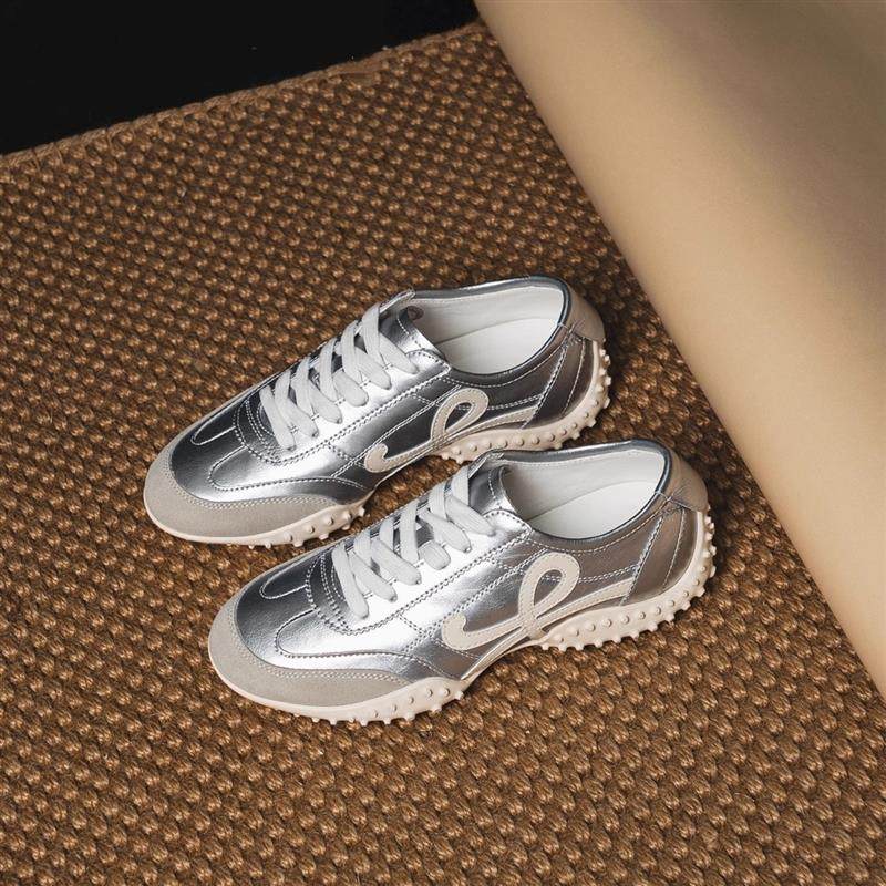 银色厚底内增高芭蕾德训鞋女2026年新款时尚百搭休闲运动阿甘鞋,女鞋,时尚休闲鞋,淘宝优惠券,粉丝福利购,淘宝优惠卷