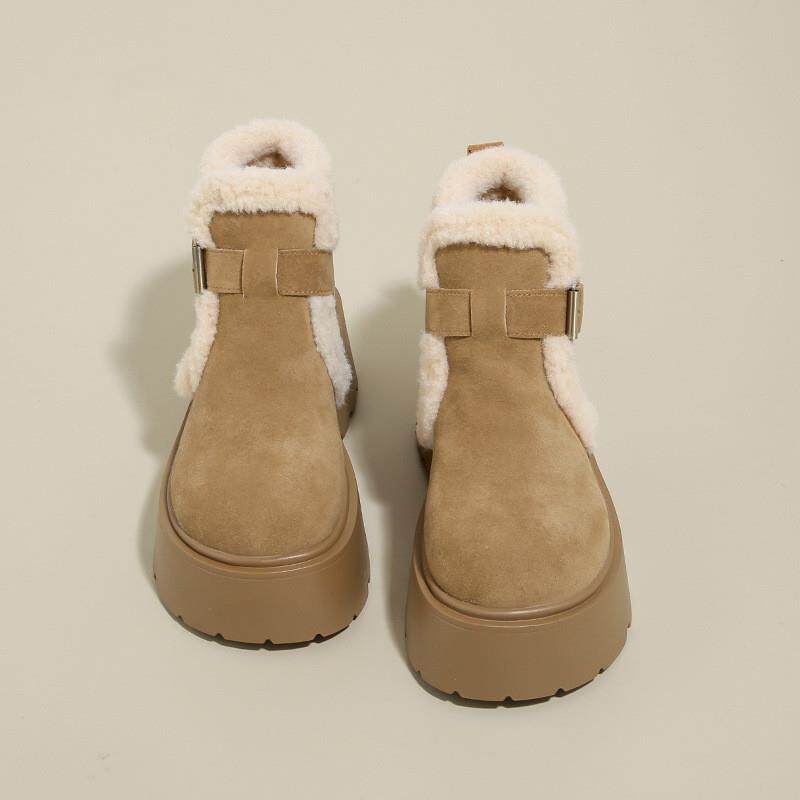 云芙小码34雪地靴女冬季新款厚底增高加绒勃肯鞋一脚蹬棉靴女鞋