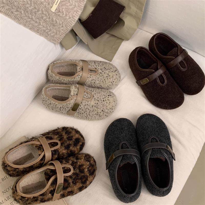 复古魔术贴平底毛毛勃肯鞋女2026新款加绒保暖懒人一脚蹬豆豆棉鞋,女鞋,勃肯鞋/软木鞋,淘宝优惠券,粉丝福利购,淘宝优惠卷