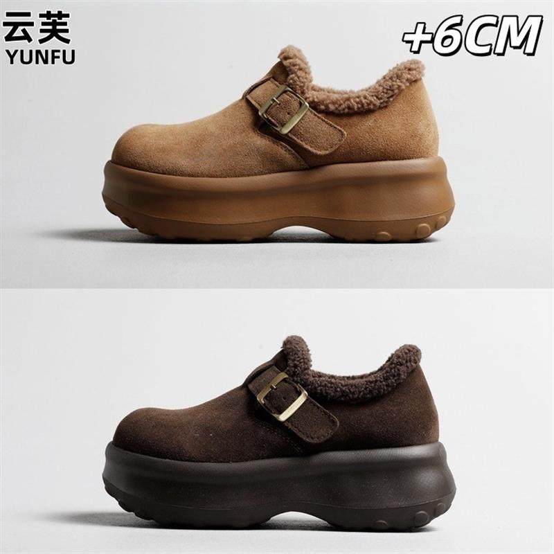 复古勃肯鞋6cm增高版厚底保暖加绒乐福鞋女棉鞋冬季新款,女鞋,勃肯鞋/软木鞋,淘宝优惠券,粉丝福利购,淘宝优惠卷