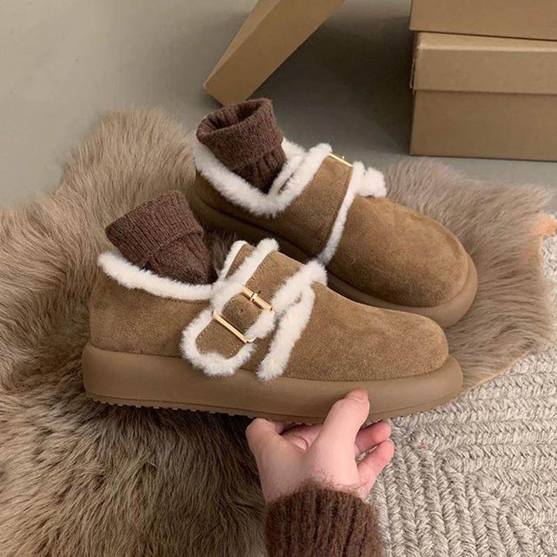 厚底勃肯鞋女2026新款秋冬季加绒平底豆豆女鞋磨砂皮博肯毛毛棉鞋,女鞋,勃肯鞋/软木鞋,淘宝优惠券,粉丝福利购,淘宝优惠卷