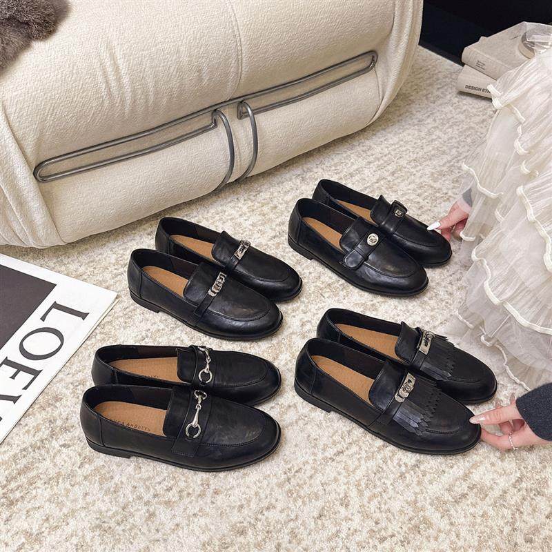 真皮乐福鞋一脚蹬女鞋202春秋新款软底英伦风小皮鞋豆豆工作单鞋,女鞋,乐福鞋（豆豆鞋）,淘宝优惠券,粉丝福利购,淘宝优惠卷