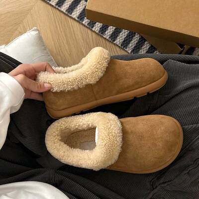 卷毛小土豆25爆款包跟一脚蹬雪地靴外穿加绒保暖防滑勃肯棉鞋女