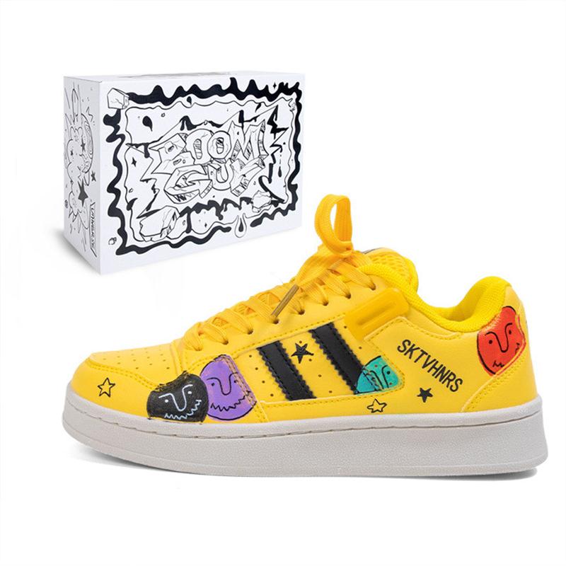XJBOOM GUY POW爆炸100% 礼盒款复古手作涂鸦撞色潮流个性板鞋
