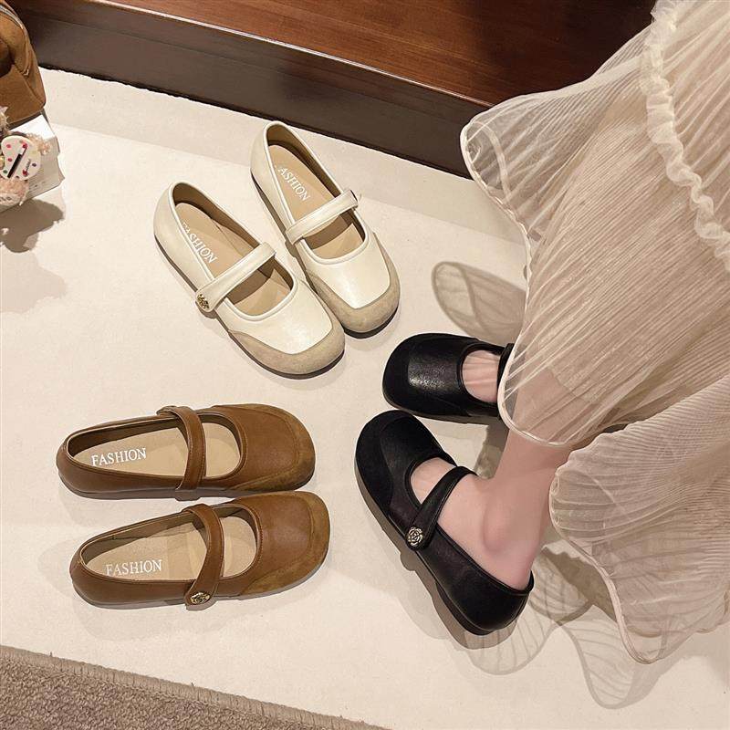 小香风浅口一字带玛丽珍鞋女2026年新款懒人魔术贴配裙子豆豆鞋,女鞋,玛丽珍鞋,淘宝优惠券,粉丝福利购,淘宝优惠卷